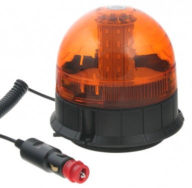 LED maják, 12-24V, 12x3W oranžový magnet, ECE R65