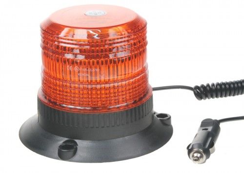 Zábleskový maják, 12-110V, oranžový magnet, ECE R10