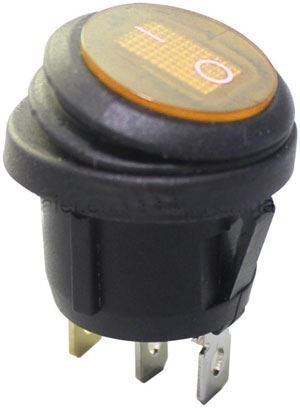 Vypínač kolébkový KCD1-5-101NW, OFF-ON 1pol.250V/6A oranžový vodotěsný