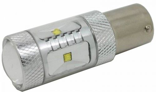 Žárovka CREE LED BA15s 12-24V, 30W (6x5W) červená