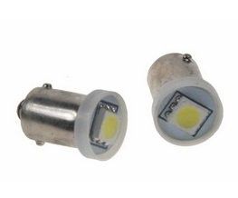 Žárovka LED 12V s paticí BA9s bílá, 1LED/3SMD