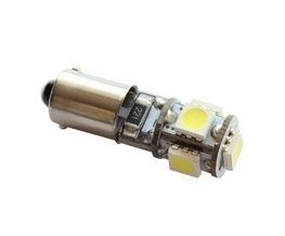 Žárovka LED 12V s paticí BAX9s bílá, 5LED/3SMD