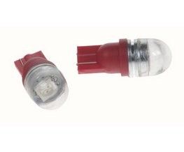 Žárovka LED T10 červená, 12V, 1LED/3SMD s čočkou