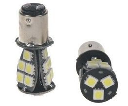 Žárovka LED 12V s paticí BAY15d (dvouvlákno) bílá, 18LED/3SMD