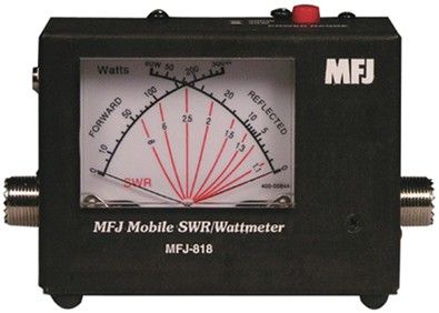 MFJ-818 Mobilní SWR/Wattmetr s křížovým měřidlem; 1.8-30MHz; 30/300W; UHF-fem; 127x77x51mm