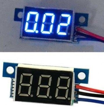 Voltmetr panelový LED modrý, 0-30V