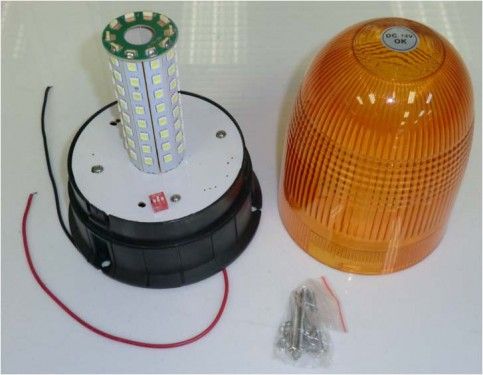  LED maják, 12-24V, oranžový, 80x SMD5050, ECE R10