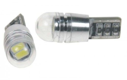 Žárovka LED T10 bílá, 12V, 2LED/5730SMD s čočkou