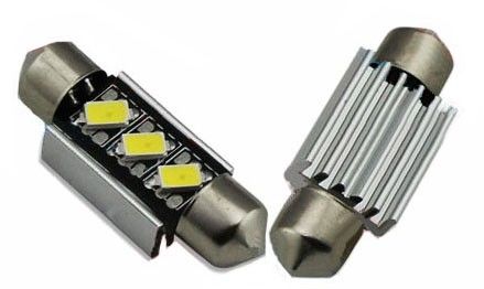 Žárovka LED sufit (36mm) bílá, 12V, 3LED/5630SMD s chladičem