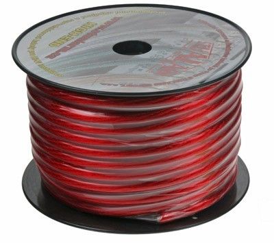 Kabel 10 mm2, červeně transparentní