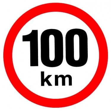 Samolepka rychlosti 100 km