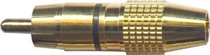 CINCH konektor kov.zlac.pro kabel 6-6mm,černý proužek
