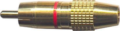 CINCH konektor kov.zlac. pro kabel 5-6mm,červený proužek