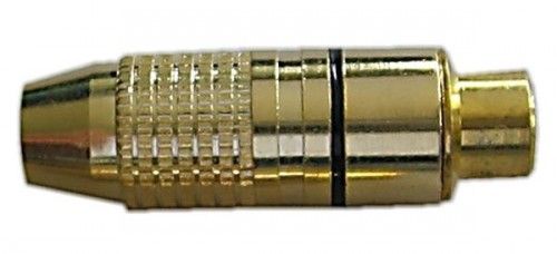 CINCH zdířka kovová zlacená,kabel 4-5mm,černý proužek