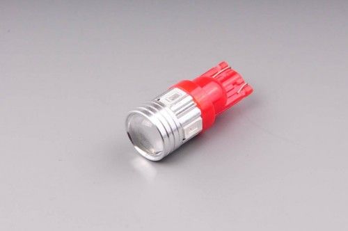 Žárovka LED 12V 5W W2,1x9,5d červená s čočkou 6xLED 5630