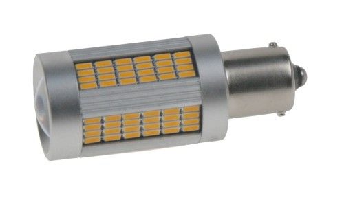 Žárovka LED BA15s oranžová, 12-24V, 135LED/4014SMD