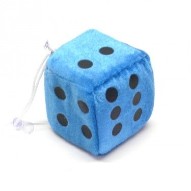 Plyšová kostka s přísavkou modrá - 4x4