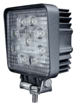 LED světlo na pracovní stroje 10-30V, 9x3W, rozptýlené světlo, R10