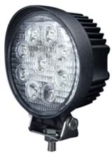 LED světlo na pracovní stroje kulaté 10-30V, 9x3W, R10