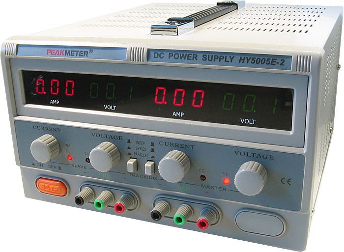 Laboratorní zdroj PeakMeter HY5005E-2, 2x0-50V/0-5A