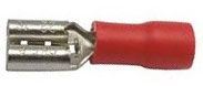 Faston-zdířka 4,8mm červená pro kabel 0,5-1,5mm2