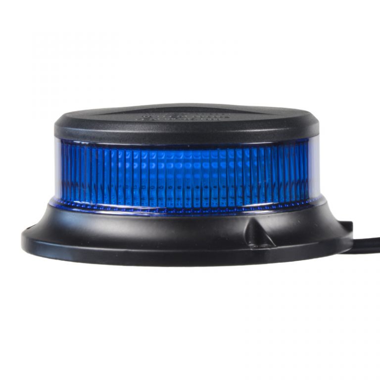 LED maják, 12-24V, 18x1W modrý, magnet, ECE R65