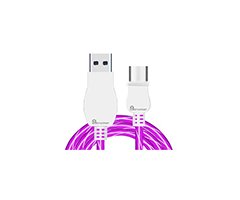 USB / mini USB nabíjecí LED kabel růžový
