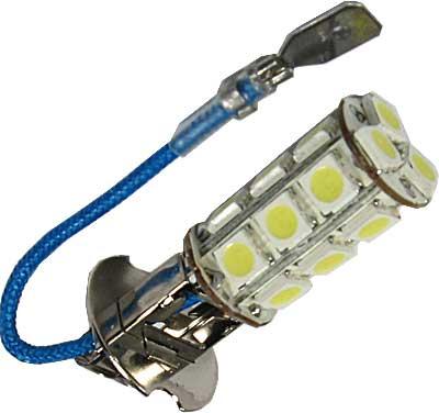 Žárovka LED-18x SMD(3LED/čip) H3 12V bílá