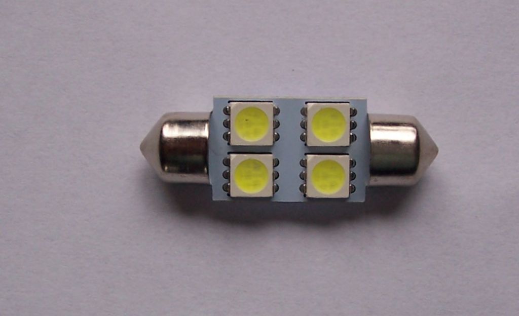 Žárovka LED 12V 5W SV 10x36mm čirá (4LED)
