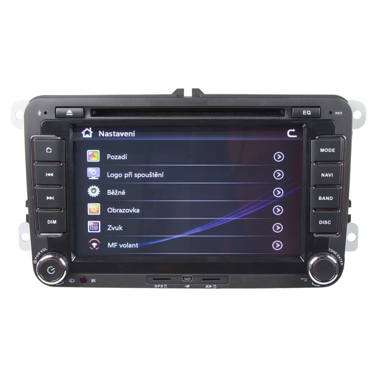 Autorádio pro VW, Škoda s 7" LCD, GPS, multicolor, ČESKÉ MENU
