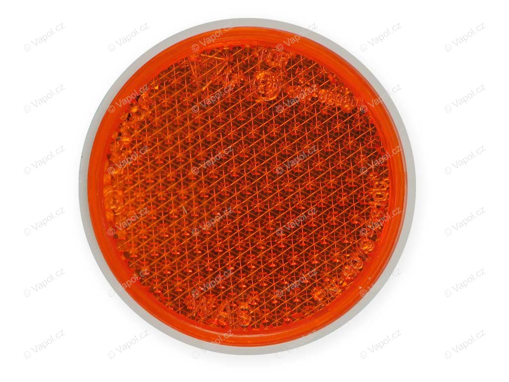 Odrazka oranžová, průměr 60 mm se šroubem