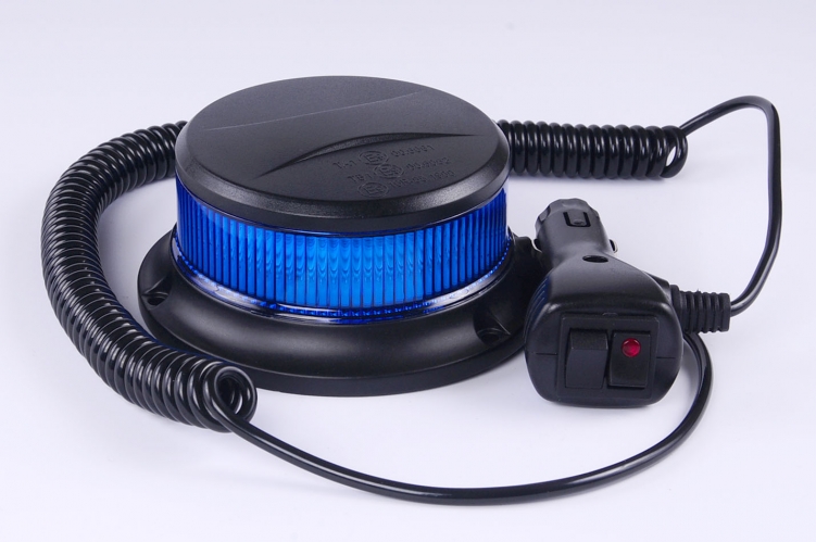 Maják LED magnetický 12V-24V modrý 18LED*3W R65