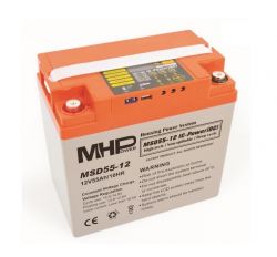MHPower MSD55-12 Smart akumulátor VRLA-GEL 12V/55Ah, Terminál T1 - M6