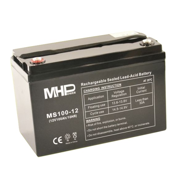 MHPower MS100-12 olověný akumulátor AGM 12V/100Ah, Terminál T3 - M8