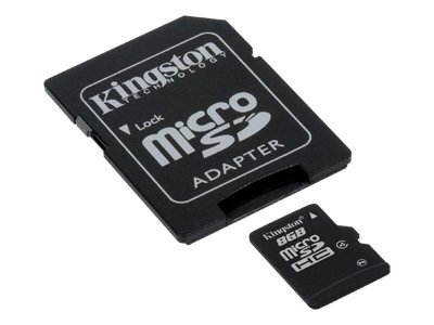 Kingston - Paměťová karta flash ( adaptér microSDHC - SD zahrnuto ) - 8 GB - Třída 4 - mic