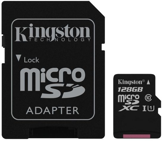 Kingston Micro SDXC 128GB Class 10 UHS-I + SD adaptér