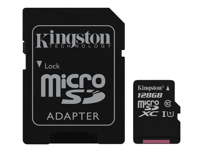 KINGSTON, 128GB microSDXC Canvas Card+SD Adapter