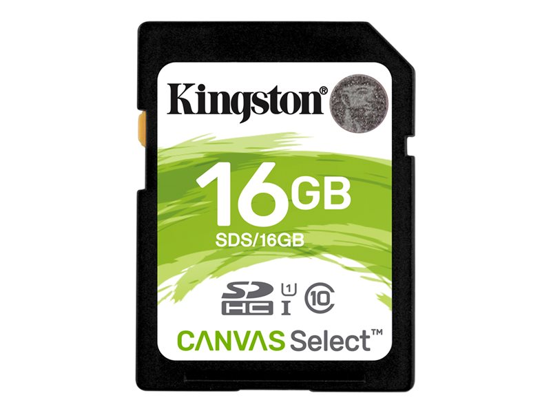 KINGSTON, 16GB SDHC Canvas Select 80R CL10 UHS-I