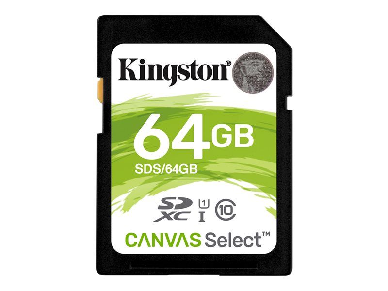 KINGSTON, 64GB SDXC Canvas Select 80R CL10 UHS-I