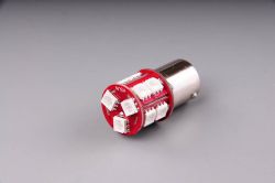 Žárovka LED 6V 10W BA15s červená 13LED SMD 5050