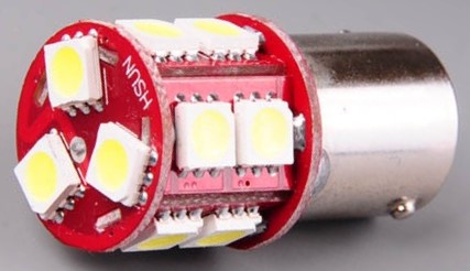 Žárovka LED 6V 10W BA15s čirá 13LED SMD 5050