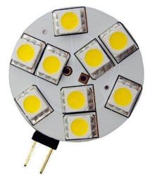 Žárovka LED-9x SMD G4 12VAC teplá bílá-ploché provedení
