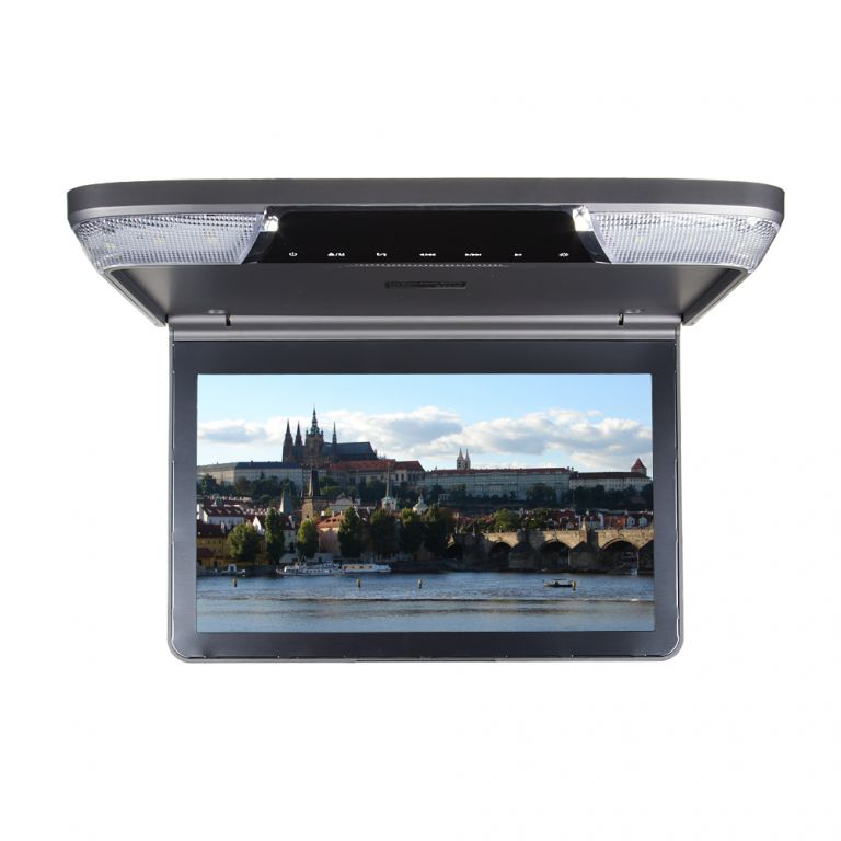 Stropní monitor 11,6" šedý s DVD/SD/USB/IR/FM