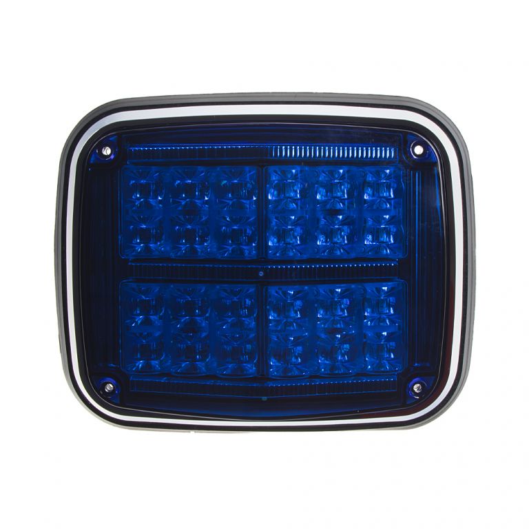 Výstražné LED světlo obdélníkové, 12/24V, modré