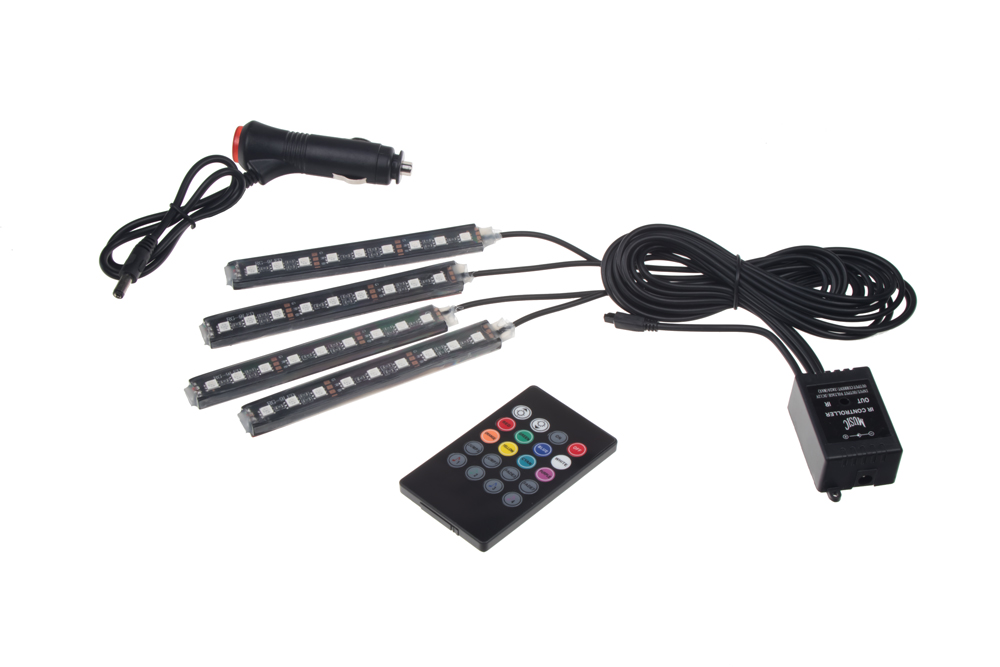 LED podsvětlení vnitřní/vnější RGB 12V, IR, 4 pásky