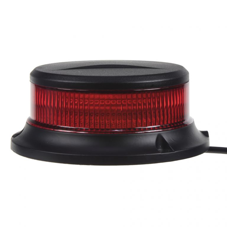 LED maják, 12-24V, 18x1W červený, magnet