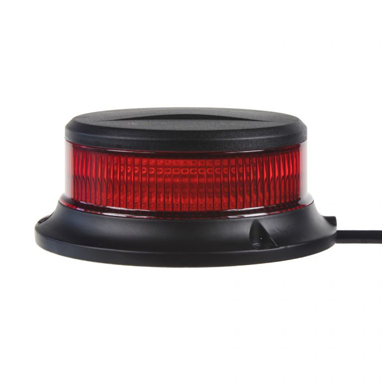 LED maják, 12-24V, 18x1W červený, pevná montáž