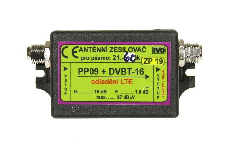 Ivo ZP19 zesilovač 16dB (5-12V) s potlačením LTE 21.-60.k.