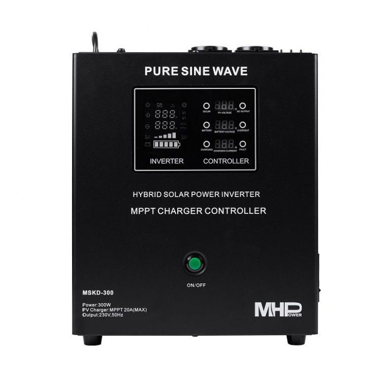 Záložní zdroj MHPower MSKD-300, UPS, 300W, čistý sinus, 12V, solární regulátor MPPT