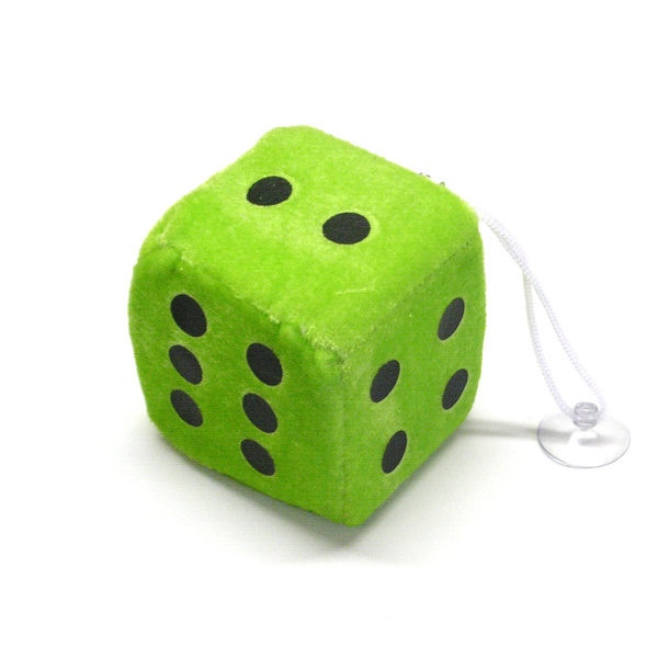 Plyšová kostka s přísavkou zelená - 6x6